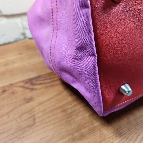 Vintage Coach Hampton Purple & Orange Handbag Tote Purse - Picture 8 of 15